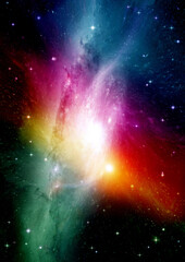 galaxy in a free space. 3D rendering