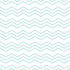 Seamless abstract pattern with powder blue zigzag lines on white background.