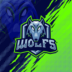 Wolfs mascot logo design illustration