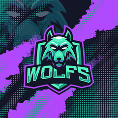 Wolfs mascot logo design illustration