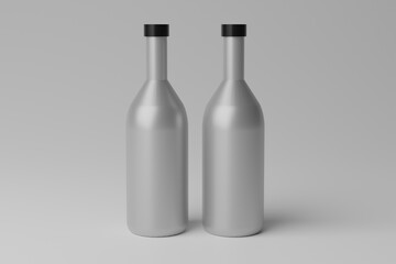3D Illustration. Blank Bottle Mockup