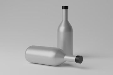 3D Illustration. Blank Bottle Mockup