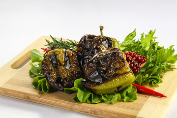 Grilled green pepper barbeque shashlick