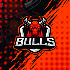 Bulls mascot logo design illustration