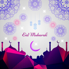 Abstract holy elegant decorative background for eid mubarak vector