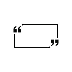 Quote frame on white background. Speech dialog frame with comma. Square bubble brackets. Quoting remark icons. Empty business card.Vector illustration. EPS 10.