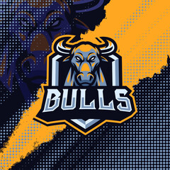 Bulls mascot logo design illustration