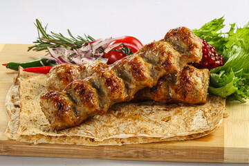 Minced meat kebab grilled barbeque