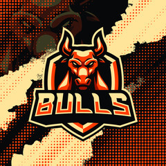 Bulls mascot logo design illustration