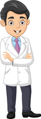 Cartoon young male doctor standing