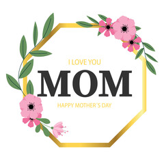 Mother's day floral card. Frame for text
