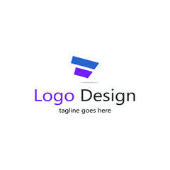 abstract logo, two squares in blue and purple color