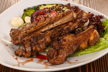 Pork loin kebab grilled barbeque