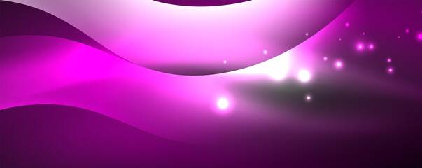 Shiny glowing neon wave, light lines abstract background. Magic energy and motion concept. Vector wallpaper template