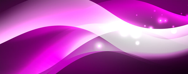 Shiny glowing neon wave, light lines abstract background. Magic energy and motion concept. Vector wallpaper template