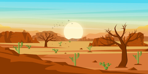 
Download this desert background vector with premium offer, flat desert view illustration  

