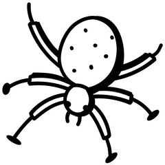 Obraz premium Hold on this mesmerizing cute doodle icon of spider prank
