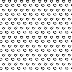 Seamless pattern of white hearts. A seamless pattern made with hand drawn hearts.