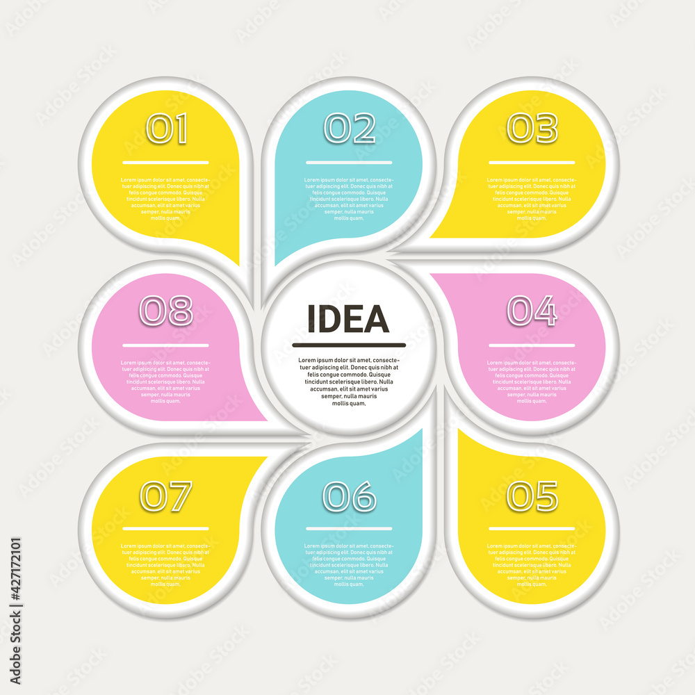 Sticker vector circle infographic. template for cycle diagram, graph, presentation and round chart. business