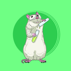 rat scientist doing expriment 