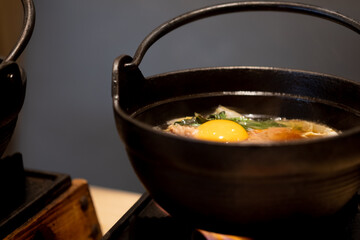 Sukiyaki, a popular dish of pork, beef and fresh vegetables.