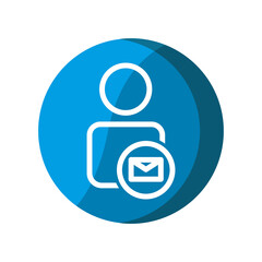 User with message icon. Simple illustration mobile concept, web design, application, UI. Design template vector