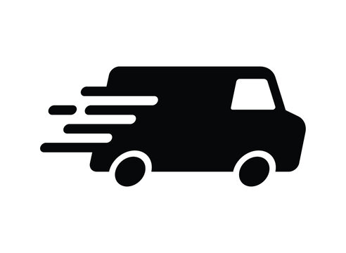 Shipping fast delivery van icon symbol, Pictogram flat design for apps and websites, Track and trace processing status, Isolated on white background, Vector illustration