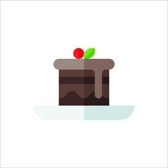 Tiramisu, Dessert, Black Forest Flat Icon Logo Illustration Vector Isolated. Italian Food, Pasta, and Restaurant Icon-Set. Suitable for Web Design, Logo, App, and Upscale Your Business.