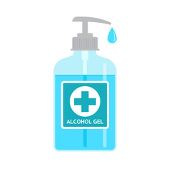 Hand sanitizer washing alcohol gel, Pump bottle, Isolated on white background, Vector design illustration