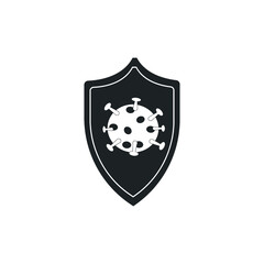 Coronavirus protection shield flat icon