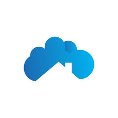 Illustration Vector Graphic of Cloud House Logo. Perfect to use for Technology Company