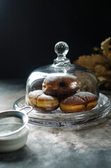 berliner and other objects on a black background