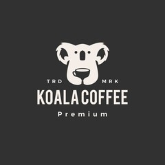 koala coffee hipster vintage logo vector icon illustration © gaga vastard