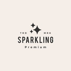 sparkle clean bright shine sparkling hipster vintage logo vector icon illustration