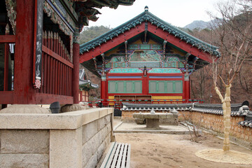 Scenery of Jingwansa Temple in Eunpyeong-gu. in Seoul, South Korea. Feb. 9, 2021