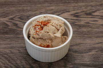Herring butter spread in the bowl