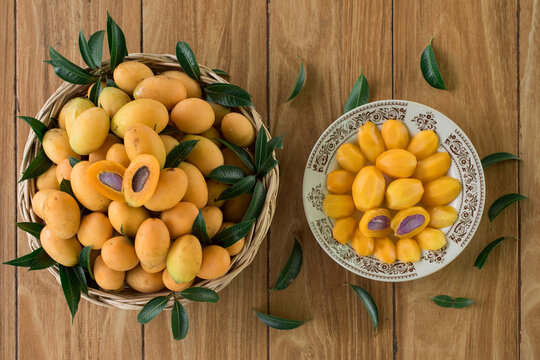 plango In a basket on a wooden background