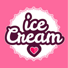 Ice Cream. Gelato. Shop and Cafe Badge.
