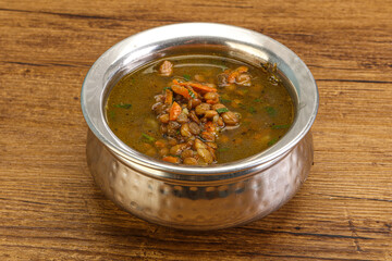 Lentil soup with chicken and vegetables