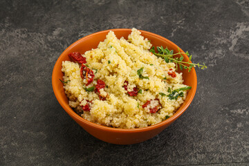 Vegetarian uisine - couscous with vegetables