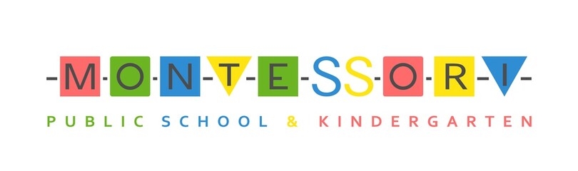 Montessori logotype. Public school and kindergarten logo.