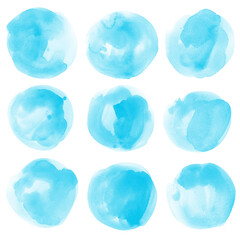Watercolor background for textures. Abstract watercolor background. Ink stains on paper. The color of the sea, blue, turquoise