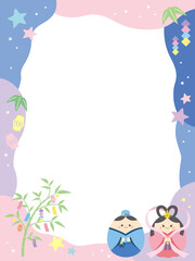 かわいい七夕フレーム　POP