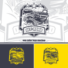Logo of the club of fans of extreme off-road driving. Layout in one color. © slava