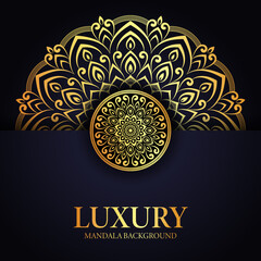 Gold Color Mandala Background Design Template