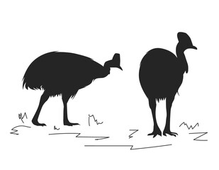 Cassowary Bird Silhouette