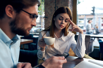 work colleagues cafe rest breakfast communication lifestyle
