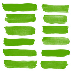 Set watercolor green blobs, isolated on white background. Watercolor background for textures. Abstract watercolor background