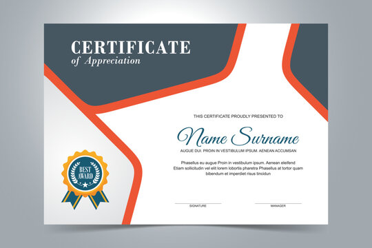 Elegant Certificate template, with modern abstract shape design 