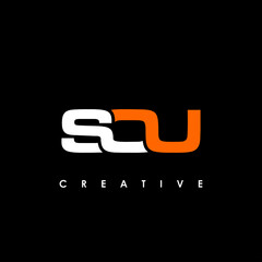 SOU Letter Initial Logo Design Template Vector Illustration